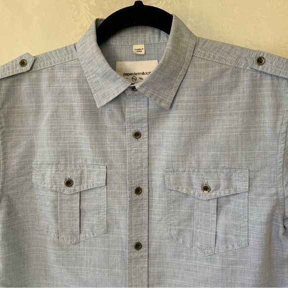 Boys Paper Denim & Cloth Button up Shirt Light blue SZ (10/12) - Picture 3 of 10